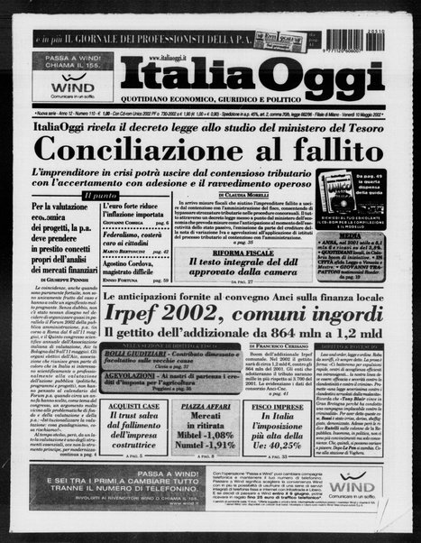 Italia oggi : quotidiano di economia finanza e politica